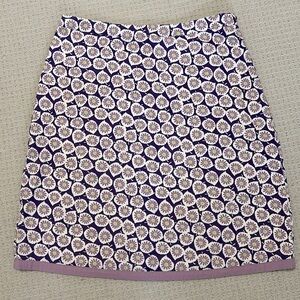 Boden Purple Daisy Print A Line Cotton Skirt